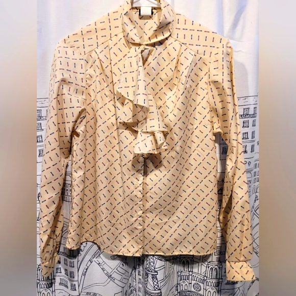 Pins & Needles Tops - Vintage Pins and Needles Tan Blouse Size 8 Petite